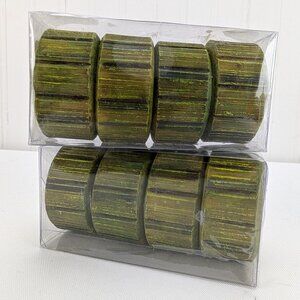 Living Quarters Green Napkin Rings Set of 8 Dining Table Accent Home Decor